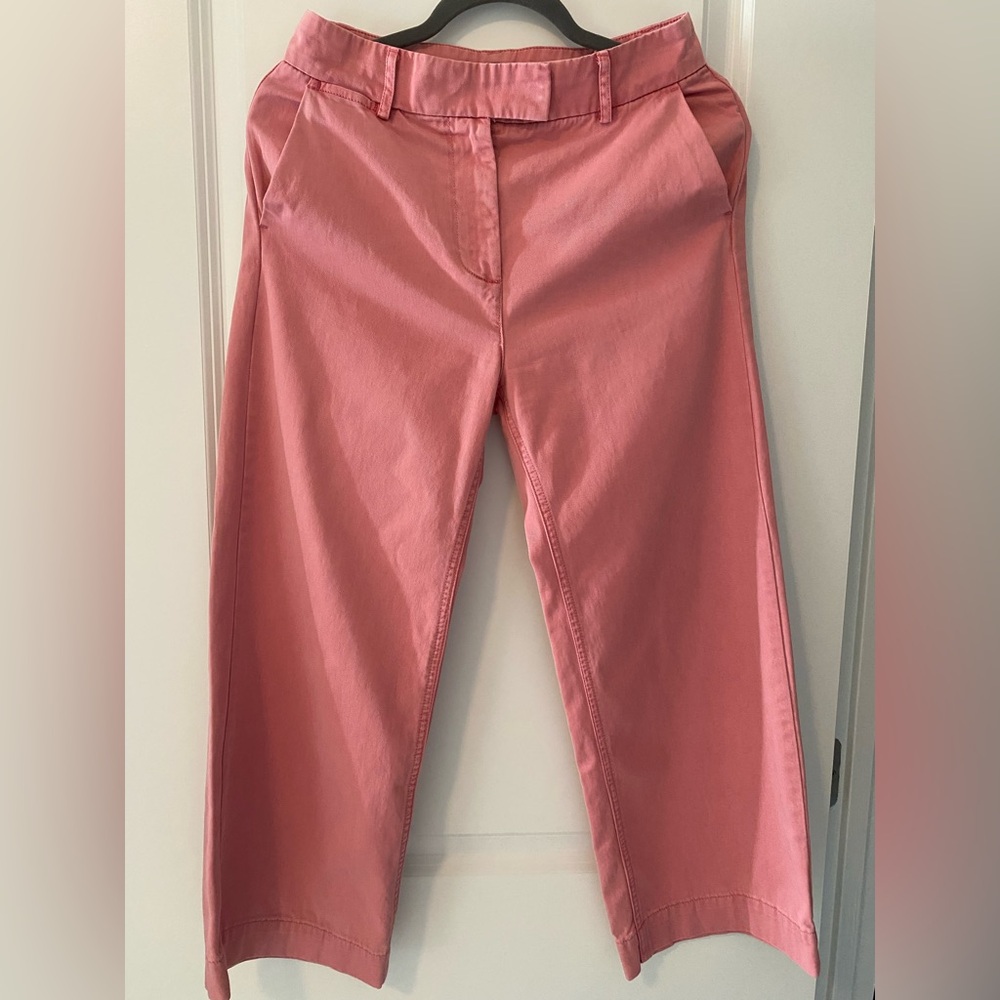 J. Crew wide leg crop pants in pink. Size 0